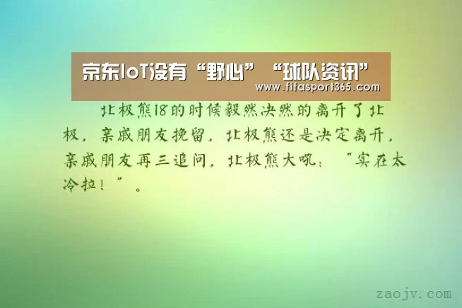 京东IoT没有“野心”“球队资讯”(图4) 世界杯